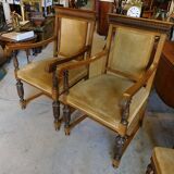 Pair of solid cedar armchairs from the end of the 19th century