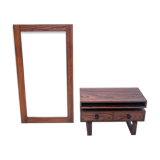 Miroir en palissandre avec commode, années 1960