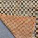 Tapis vintage à damier - 227 x 171 cm