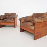 Mikael Laursen for A/S Mikael Laursen lounge chairs and ottman, Denmark 1970