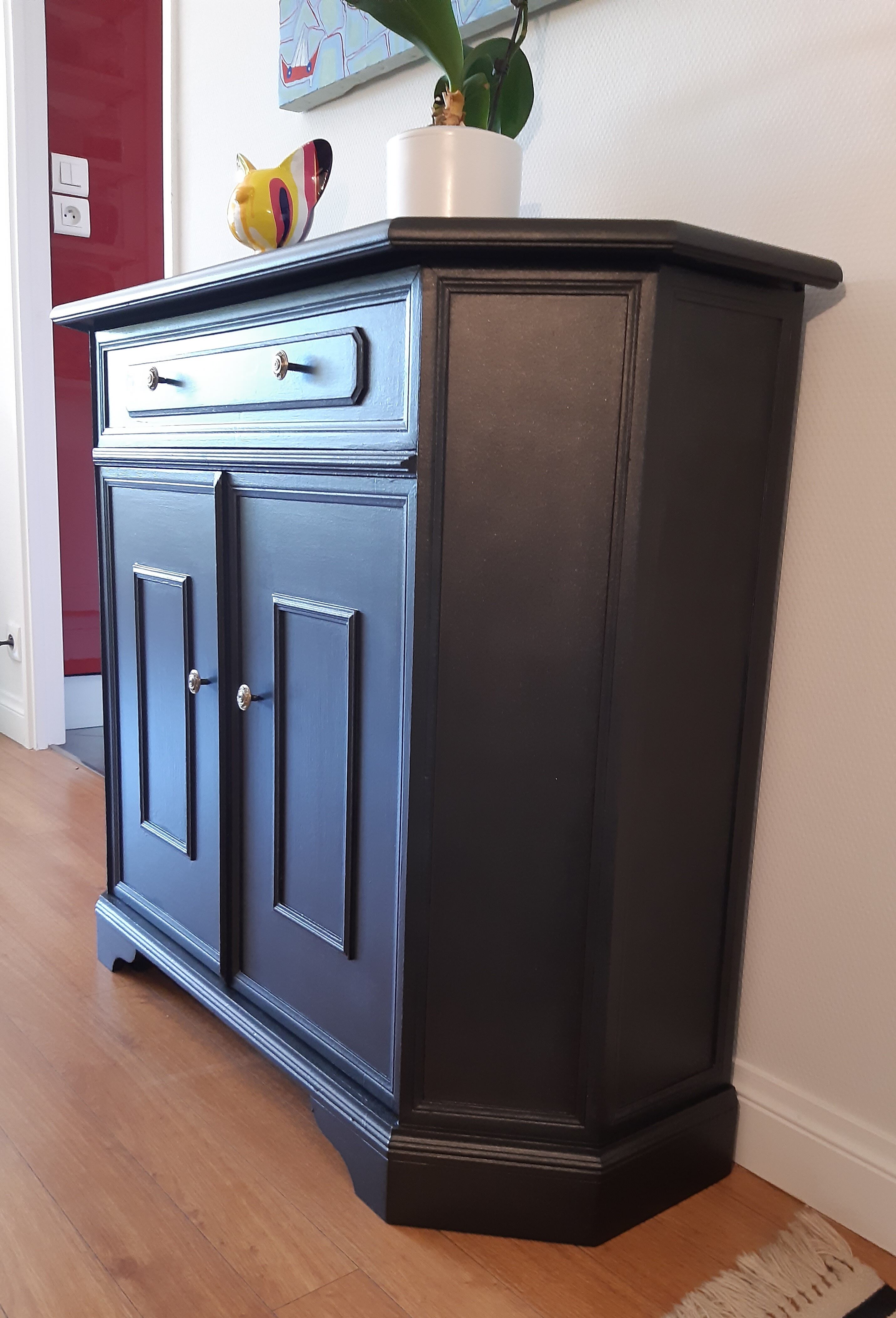 2-door "black steel" dresser
