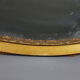 Old bevelled oval mirror with cord and pompoms, 60 x 36 cm