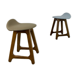 paire de tabourets danois par Erik Buch pour O.D. Mobler années 1960
