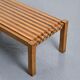Two-tone wooden graphic coffee table, circa 1960.