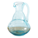 Carafe bleue en verre soufflé bullé
