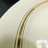 Set de 8 assiettes plates Villeroy & Boch Mettlach crème et Or.