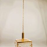 Vintage chandelier from Malmö Metallvarufabrik and pressed glass from Orrefors 1970s