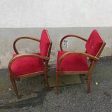 Pair of red Bridge chairs