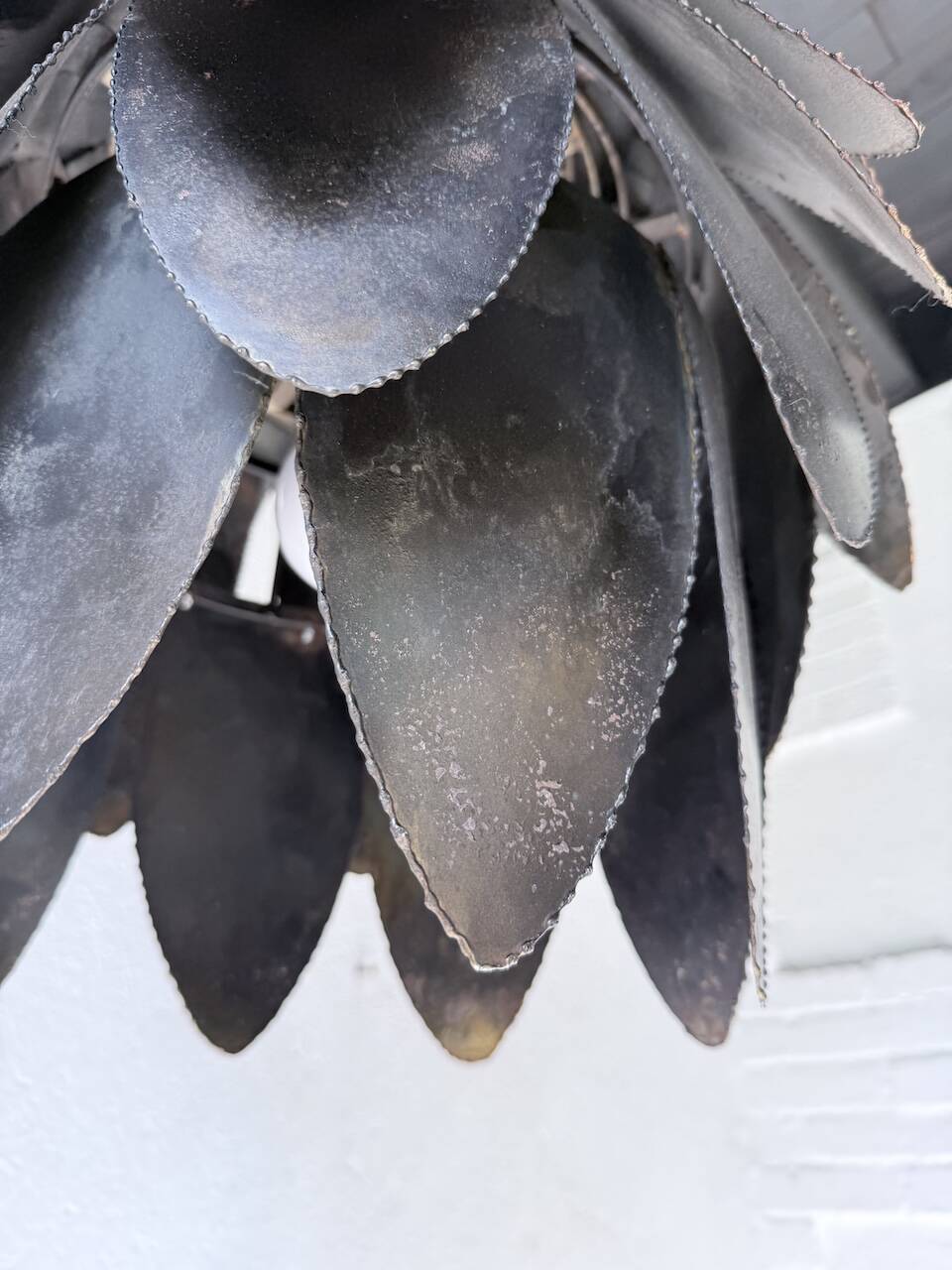 Brutalist suspension Jansen metal welded flower