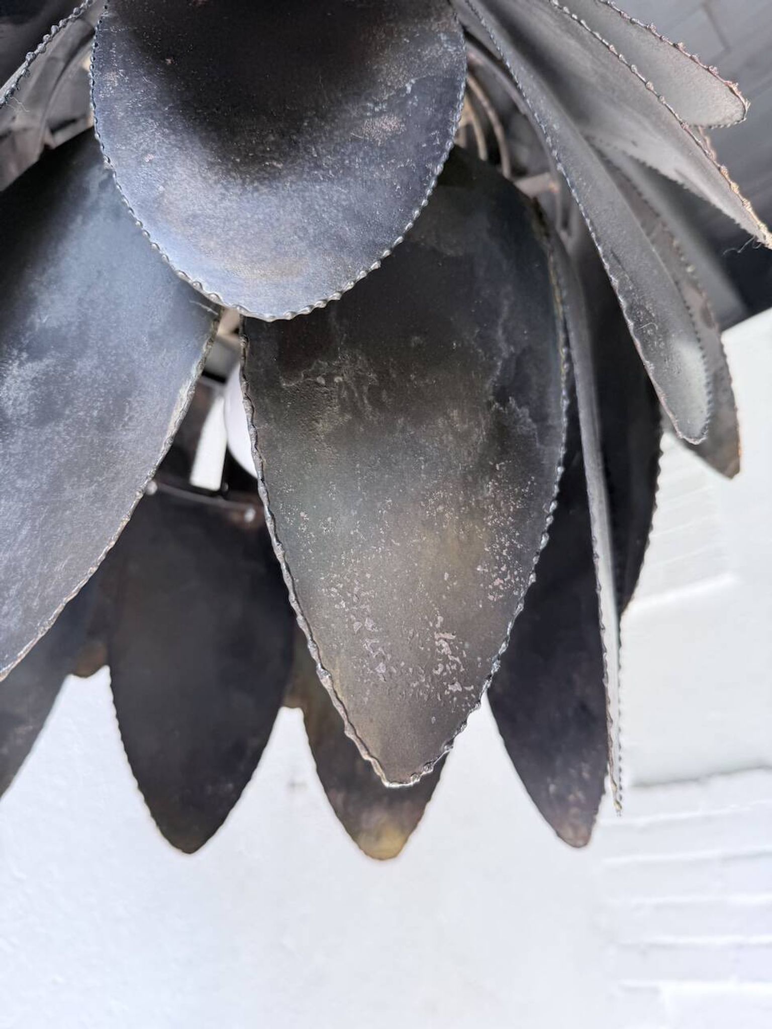 Brutalist suspension Jansen metal welded flower