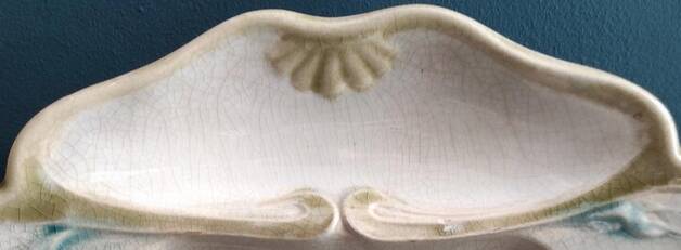 set of 6 artichoke plates, barbotine, Lille Fives factory.