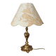 Antique brass lamp - bronze lampshade with toile de Jouy – Vintage lamp