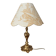 Antique brass lamp - bronze lampshade with toile de Jouy – Vintage lamp