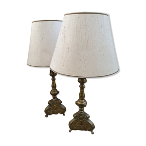 Paire de lampes laiton