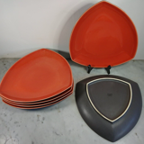 6 hollow plates faria & bento red triangle