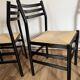 Ensemble de 4 chaises noires italiennes 1970s