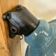 Industrial Blue Painted Factory Wall Cage Lamp from Elektrosvit, 1960s