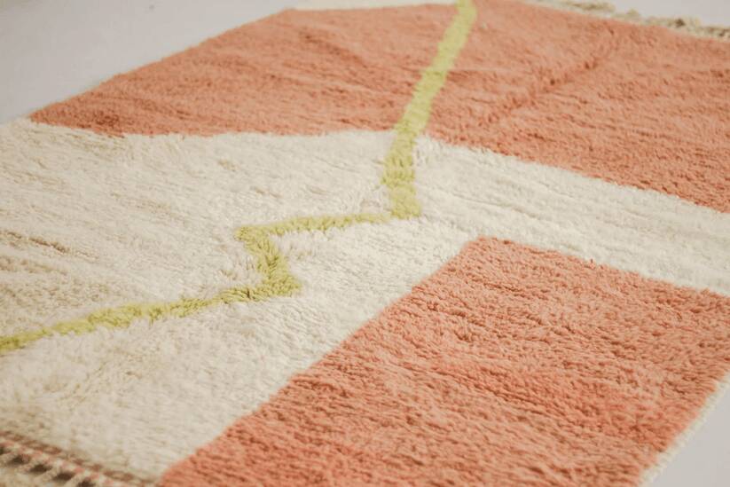 Tapos beni ouarine rose marocain 250cmx150cm