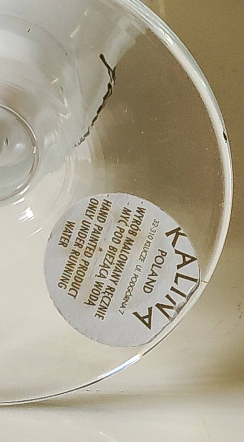 Stylish Kalina Poland vase. Floral decoration. Unique signed piece, 27 cm