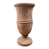 Ancient turned wooden vase, olive or fruitwood.