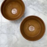 set of 2 small glazed stoneware bowls