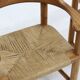 Set vintage dining table and dining chairs pine wood papercord