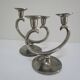 Pair of patinated tin candle holders design metawa holland 70s