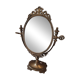Miroir de table ancien style Louis XV / rocaille – métal doré