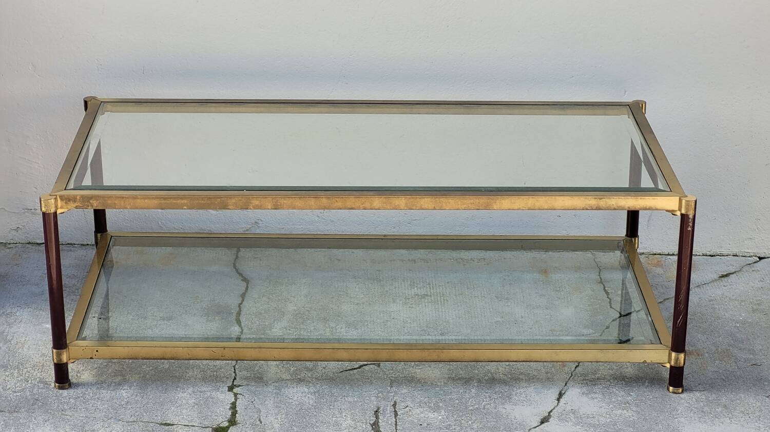 Jansen style brass designer coffee table - 1970s