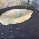 Large marble ashtray, white, beige, gray veins, vintage stone