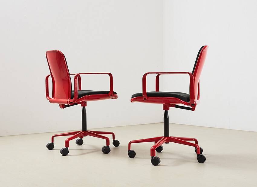 Pair of Supporto Desk Chairs by Frederick Scott for ICF Italy 1976