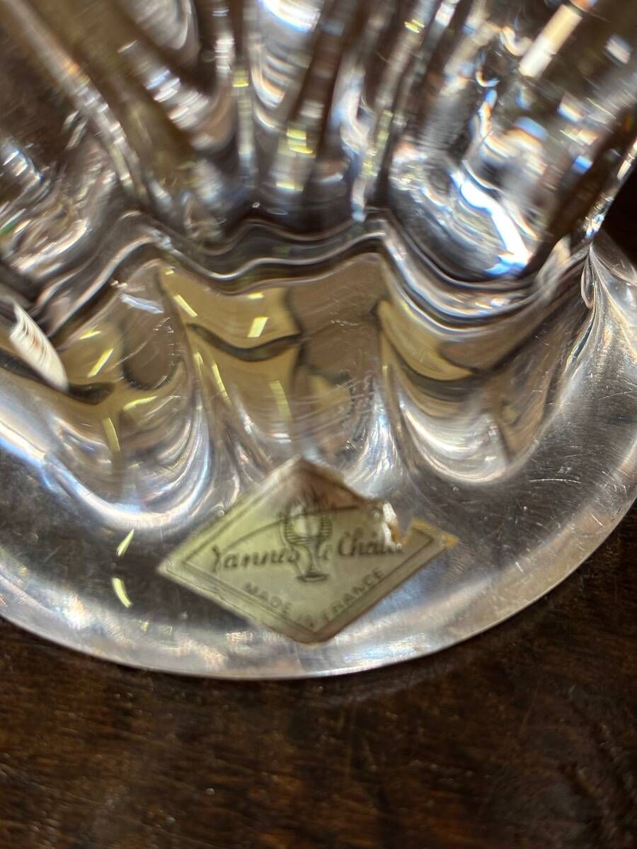 Pair of crystal candlesticks Vannes le Chatel Lorraine