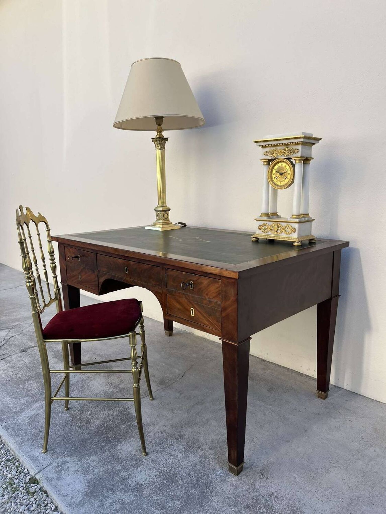 Empire style desk in solid mahogany, 19th century