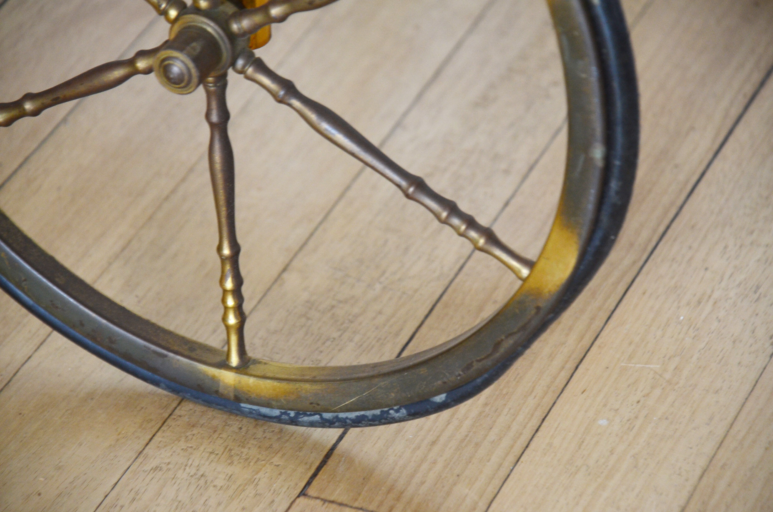 Brass trolley with wheels 60's bottle holder
