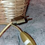 Wicker bottle lamp