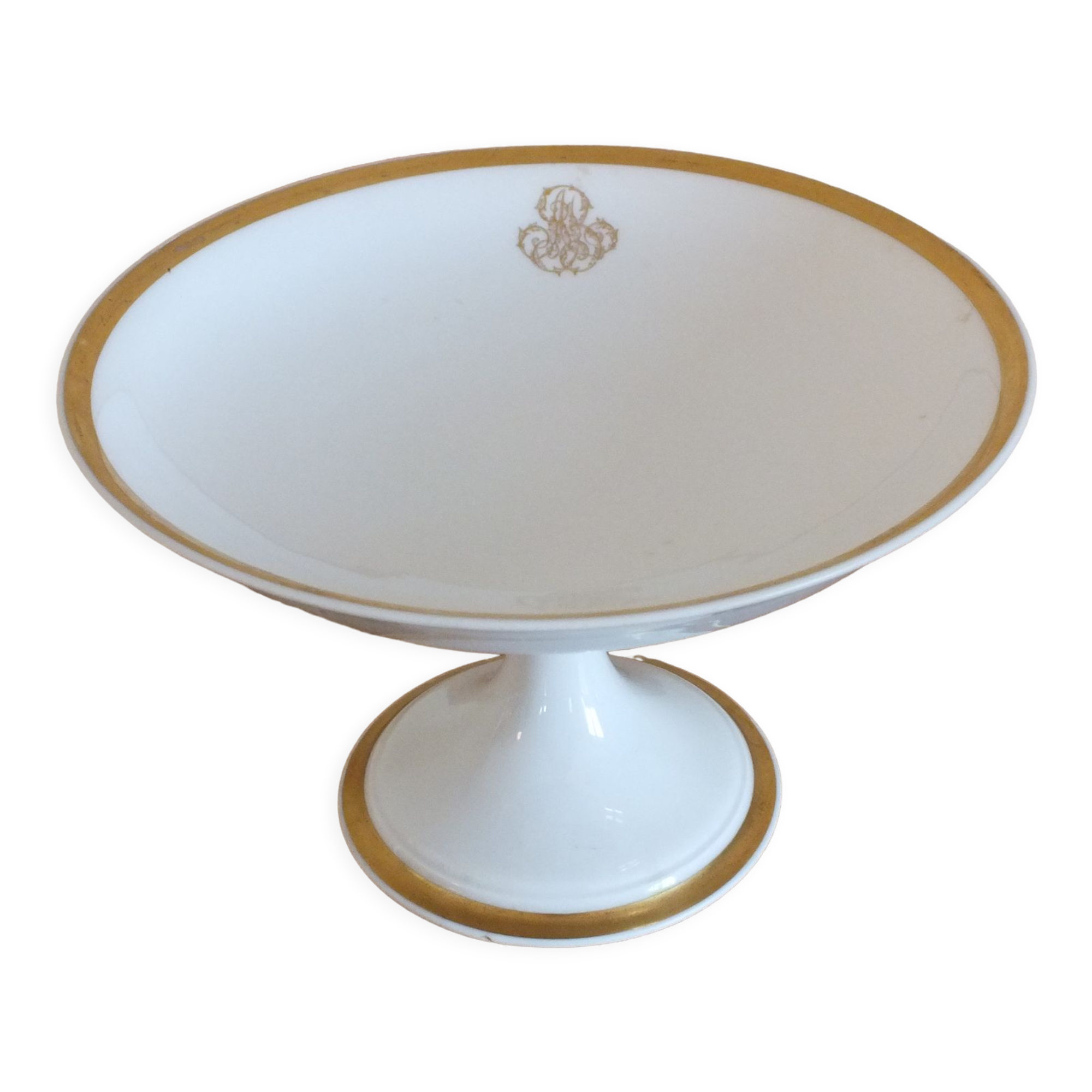 White and gold porcelain display cup - Bosquin in Caen