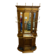 Walnut coat rack and brass hooks