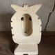 Pair of stone owl sculptures, vintage owl, owl lamp signed