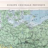 Old map Northern Europe Germany Poland Denmark 43x43cm from 1950