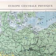 Old map of Northern Europe Germany Poland Denmark 43x43cm from 1950