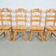 Dutch Brutalist Dining Chairs with Ladder Backrests in Oak, 1960s, Set of 4