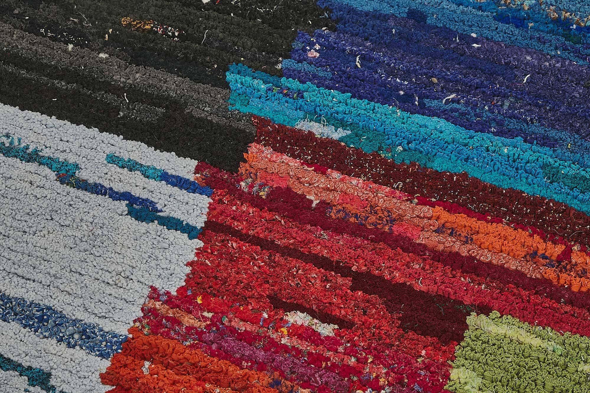 Handwoven Turkish Recycled Boho Rug 89 cm x 318 cm