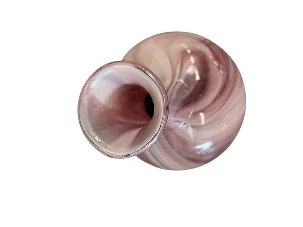 Vintage swirling glass vase with marble effect / Murano style