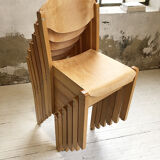 6 80s beech chairs
