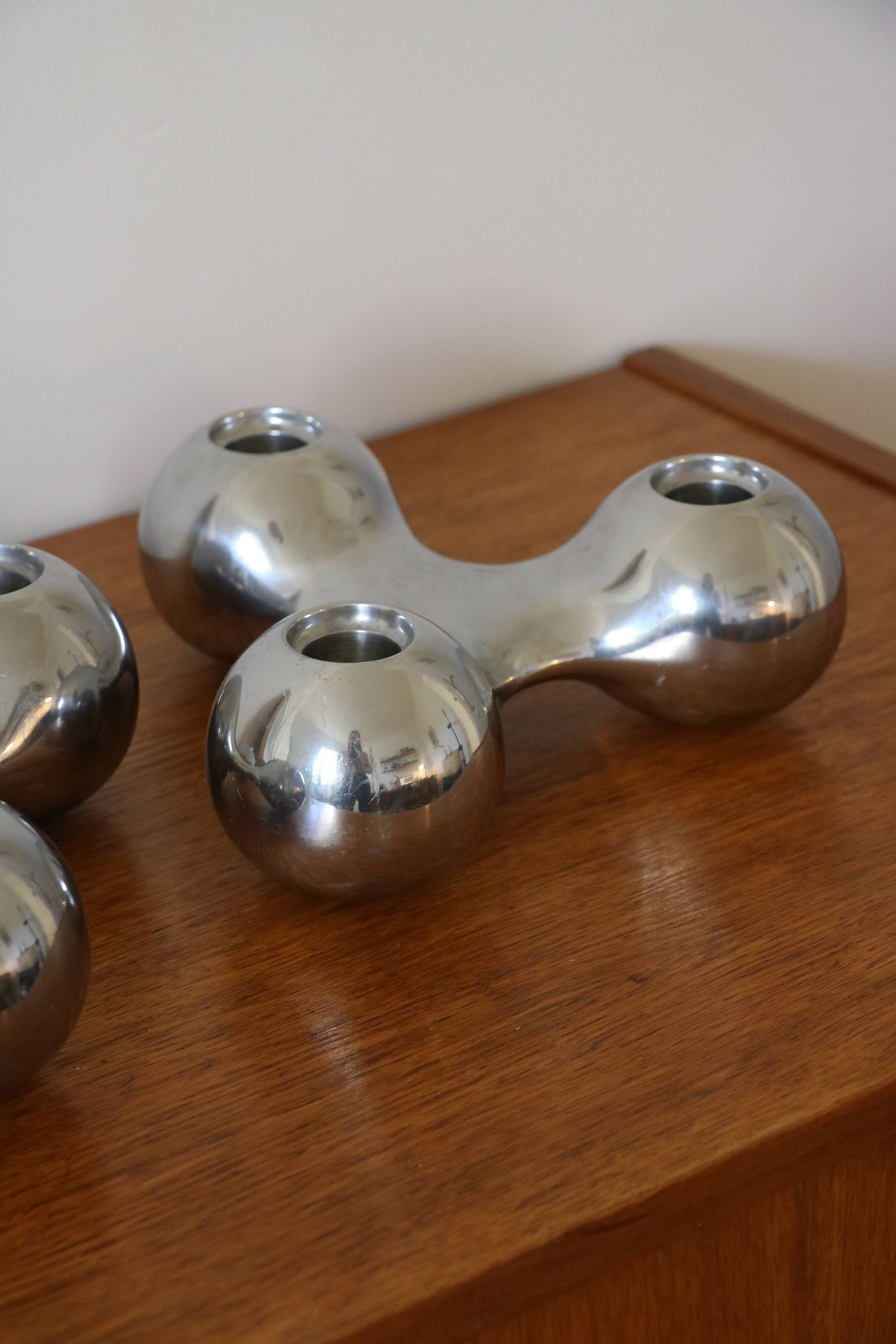 Pair of Scandinavian candlesticks by Arne Jacobsen for Georg Jensen