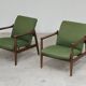 Pair of green GMF 64 armchairs by
Edmund Homa, Poland, 1960s