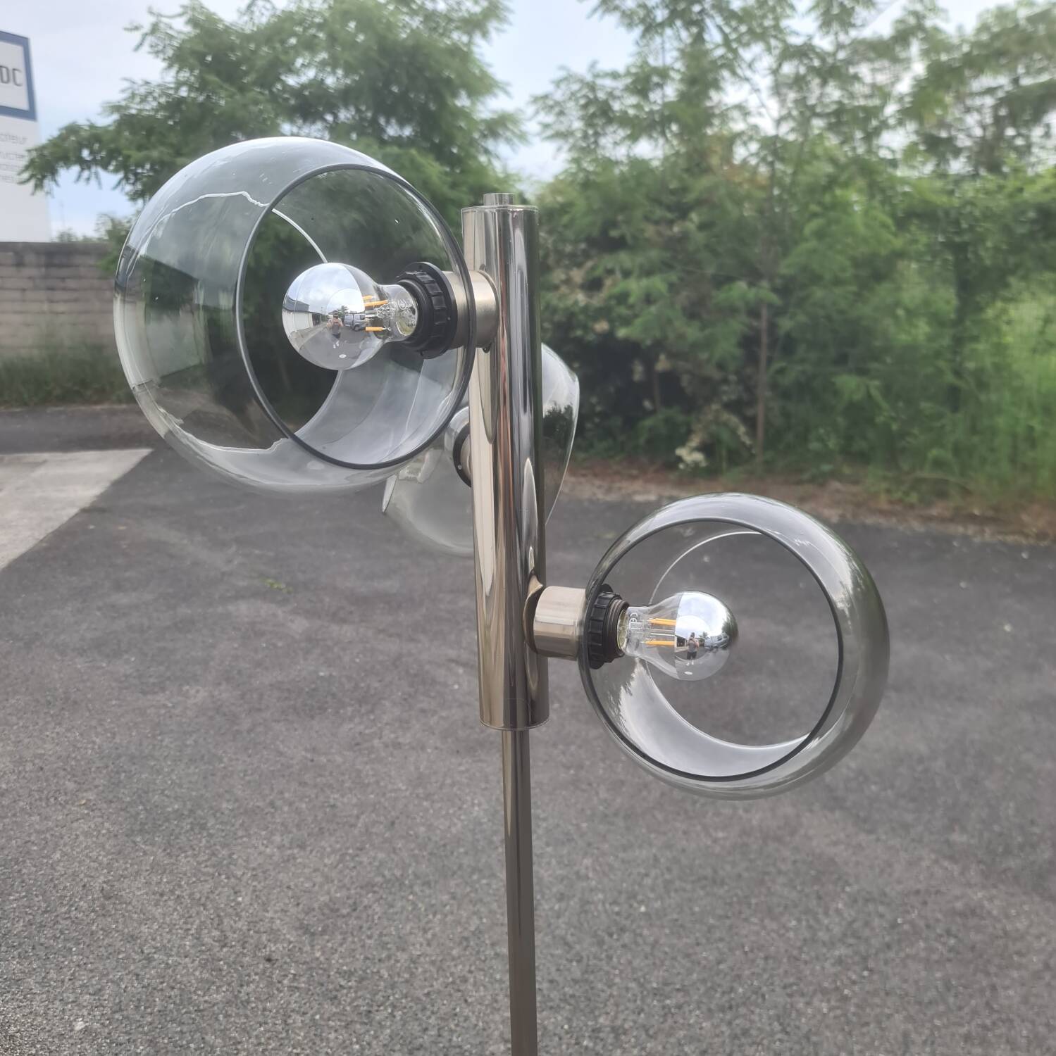 Vintage 1970s space age 3-light floor lamp