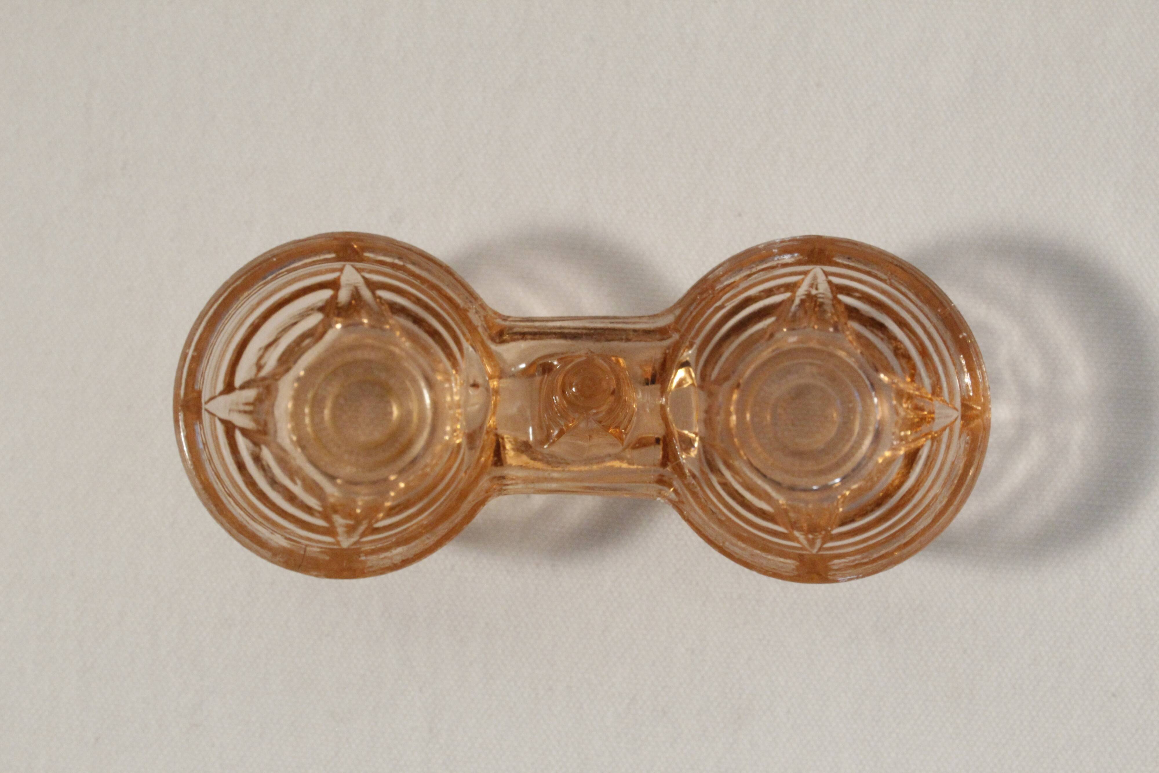 Salière vintage art déco verre rose