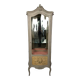 Lively rockery style display case in gray lacquered wood and painted flower decoration. Around 1900