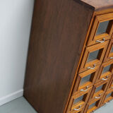 Vintage Dutch Oak Haberdashery Shop Cabinet / Vitrine, 1950s